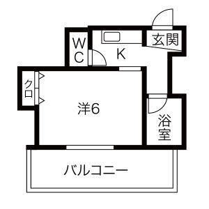 レジデンス山和II(1K/3階)の間取り写真
