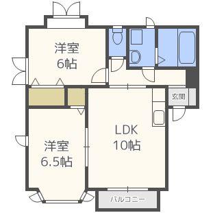 パティオ平田台B(2LDK/1階)の間取り写真