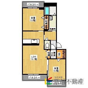 グランメゾンA(2LDK/2階)の間取り写真