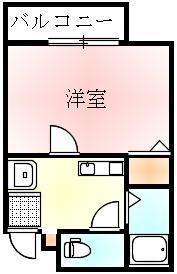 グロリアスハイム(1K/1階)の間取り写真