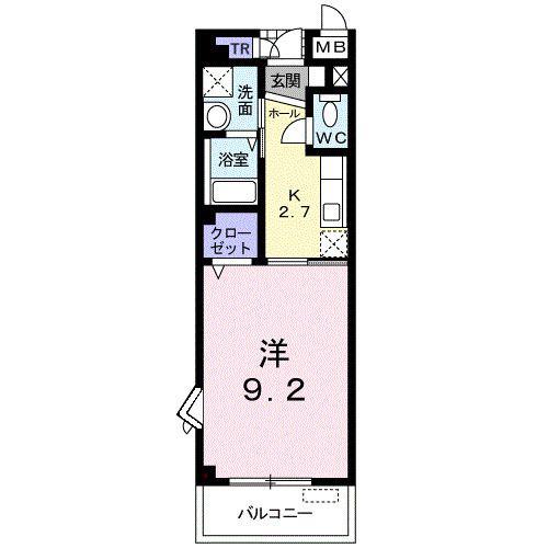 フォレストフィールド(1K/2階)の間取り写真