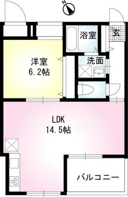 VENT VERT(1LDK/3階)の間取り写真
