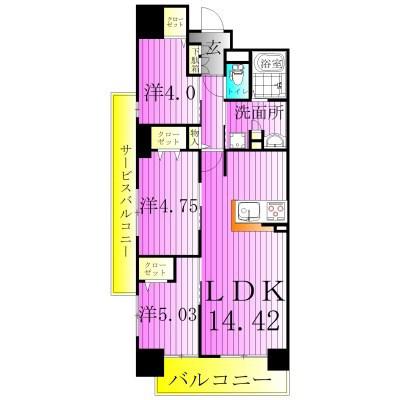 アーバンパーク谷在家(3LDK/10階)の間取り写真