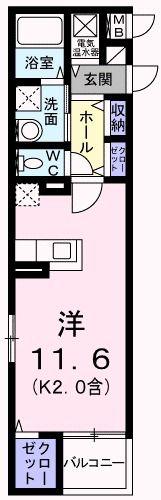 SHINE MIRA(ワンルーム/4階)の間取り写真