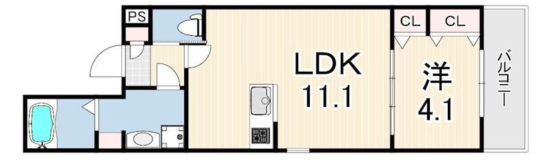 ジーメゾン明石スフィリア(1LDK/3階)の間取り写真