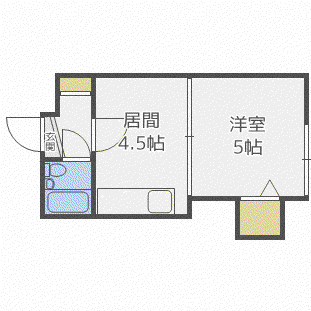 ジークレフ元町(1DK/4階)の間取り写真
