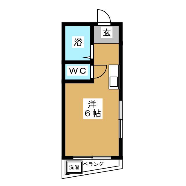 レジデンス目黒(ワンルーム/2階)の間取り写真