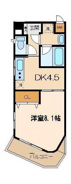 グランシャリオ(1DK/3階)の間取り写真