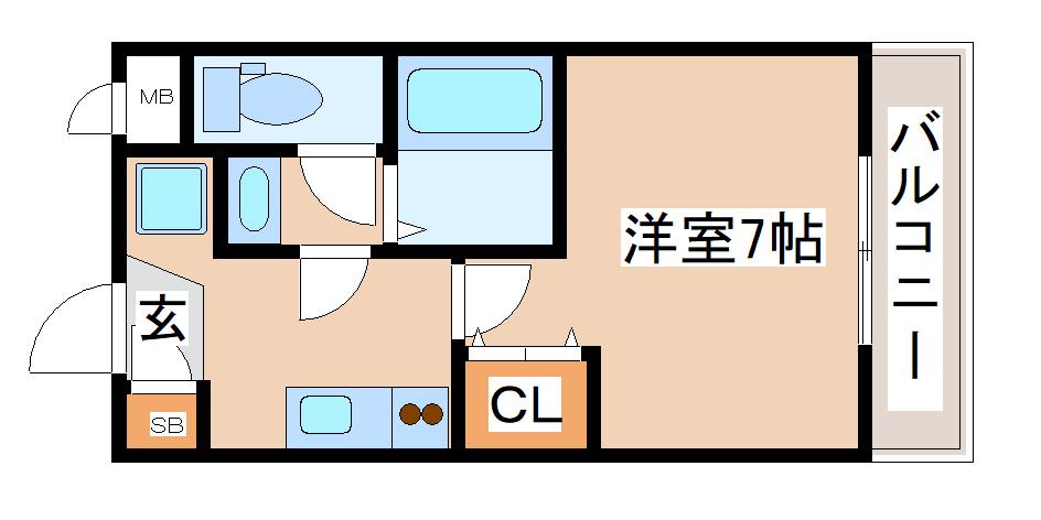 AILE神戸西(1K/3階)の間取り写真