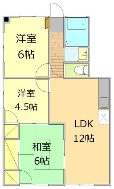 コーポアイキ(3LDK/1階)の間取り写真