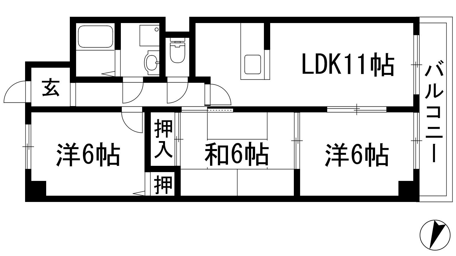 デイグラン シエル(3LDK/2階)の間取り写真