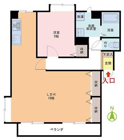 カーサ・グレイス(1LDK/4階)の間取り写真