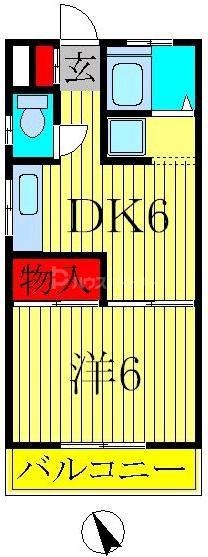 マコトマンション(1DK/2階)の間取り写真