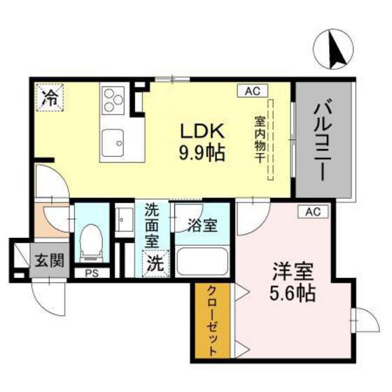 D-GRANDE桃井町(1LDK/3階)の間取り写真