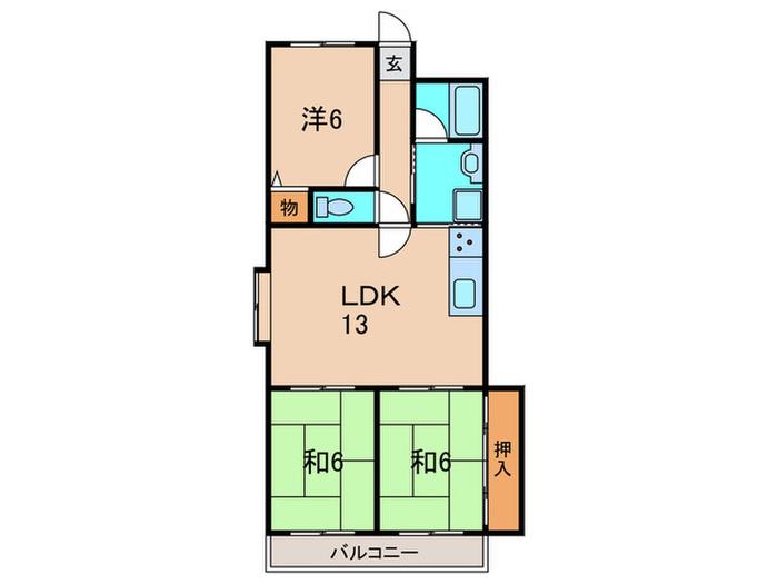 ファミーユ堂ノ前(3LDK/1階)の間取り写真