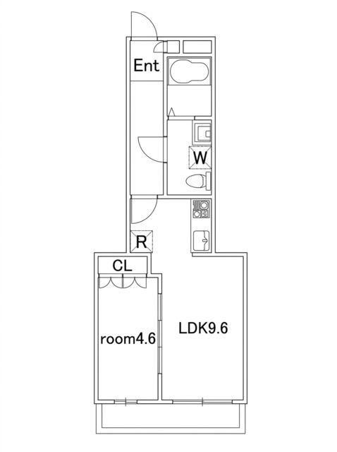 ブランドール中野(1LDK/4階)の間取り写真