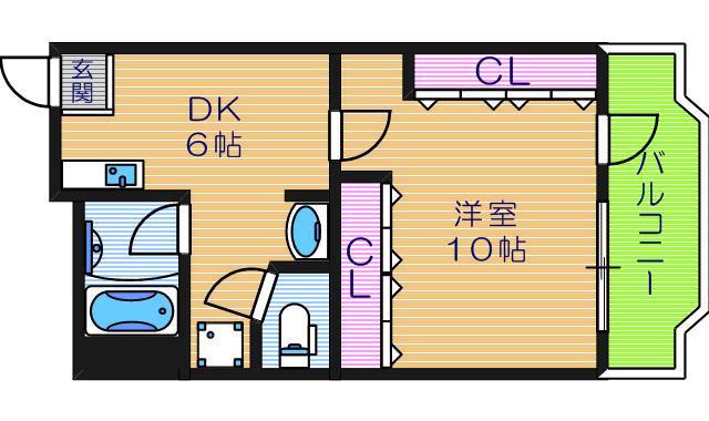 シティーライフ有萬(1DK/4階)の間取り写真