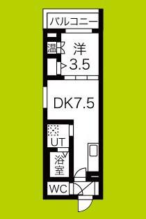BUZZ神崎川(1DK/2階)の間取り写真
