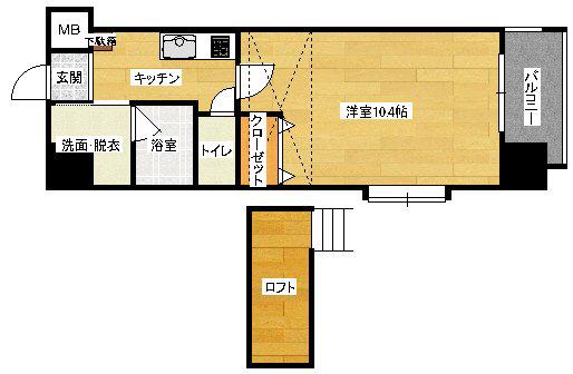 土井ビル22(1K/3階)の間取り写真