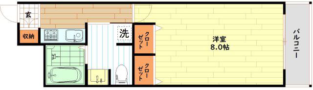アスリート新大阪II(1K/7階)の間取り写真