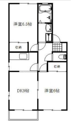 コーポ藤V(2DK/1階)の間取り写真