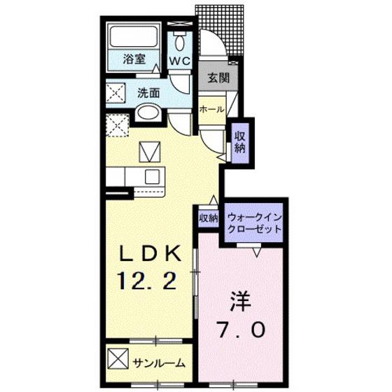 シンフォニーIII(1LDK/1階)の間取り写真