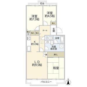 フローラルシテイ西の原一丁目第3号棟(3LDK/5階)の間取り写真