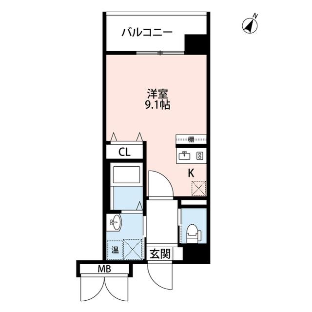 CUES米山(ワンルーム/6階)の間取り写真