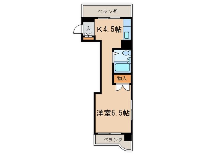 明治第6ビル(1K/7階)の間取り写真