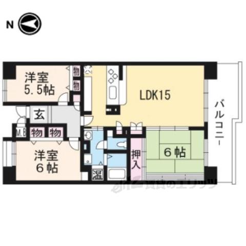 メルサンテかめおか(3LDK/1階)の間取り写真