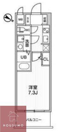 LA DOUCEUR西天満(1K/13階)の間取り写真