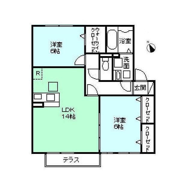 ガーーデンテラス(2LDK/1階)の間取り写真