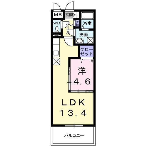 ヴェルジール(1LDK/7階)の間取り写真