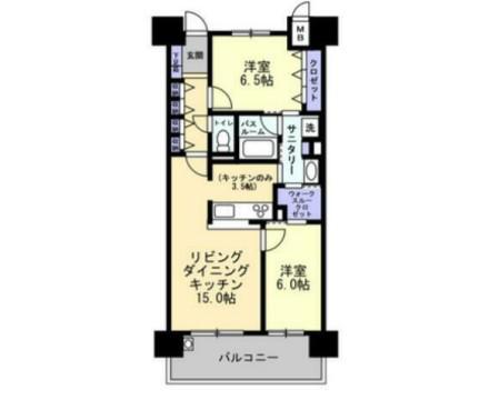 アルファスマート東姫路(2LDK/9階)の間取り写真