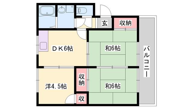 ボナノッテ(3DK/2階)の間取り写真