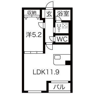 ホリーステージ城山(1LDK/3階)の間取り写真