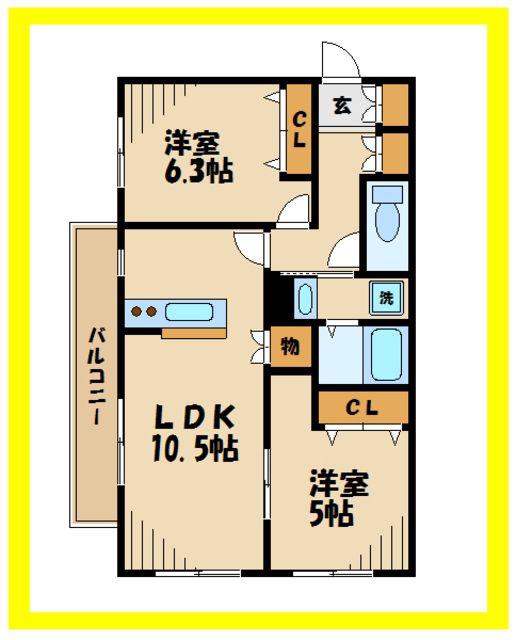 コンフォール(2LDK/1階)の間取り写真
