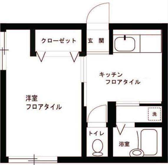 小笠原アパート(1K/1階)の間取り写真