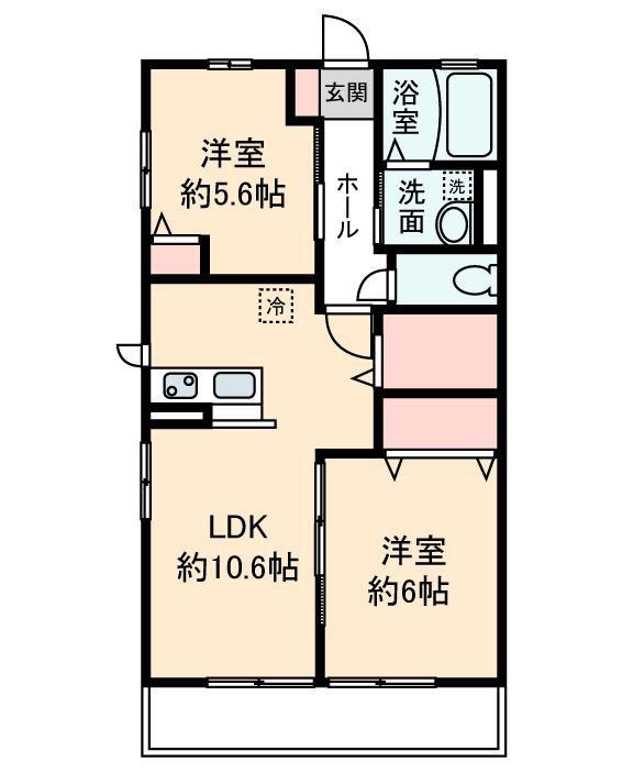 SUN IKAROS COURT (2LDK/1階)の間取り写真