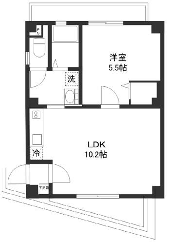 フォンティーヌ松陰(1LDK/3階)の間取り写真