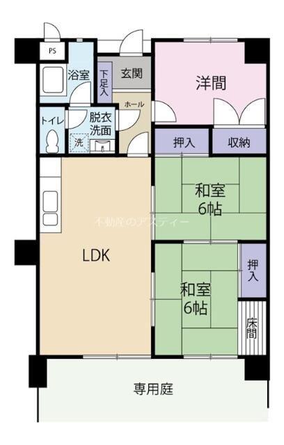 ドゥエル守恒(3LDK/1階)の間取り写真