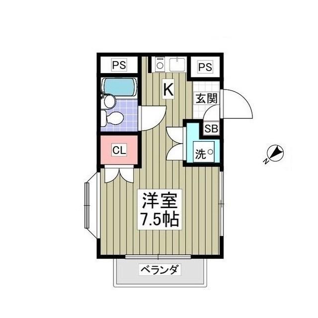 フローラルコートIII(ワンルーム/1階)の間取り写真