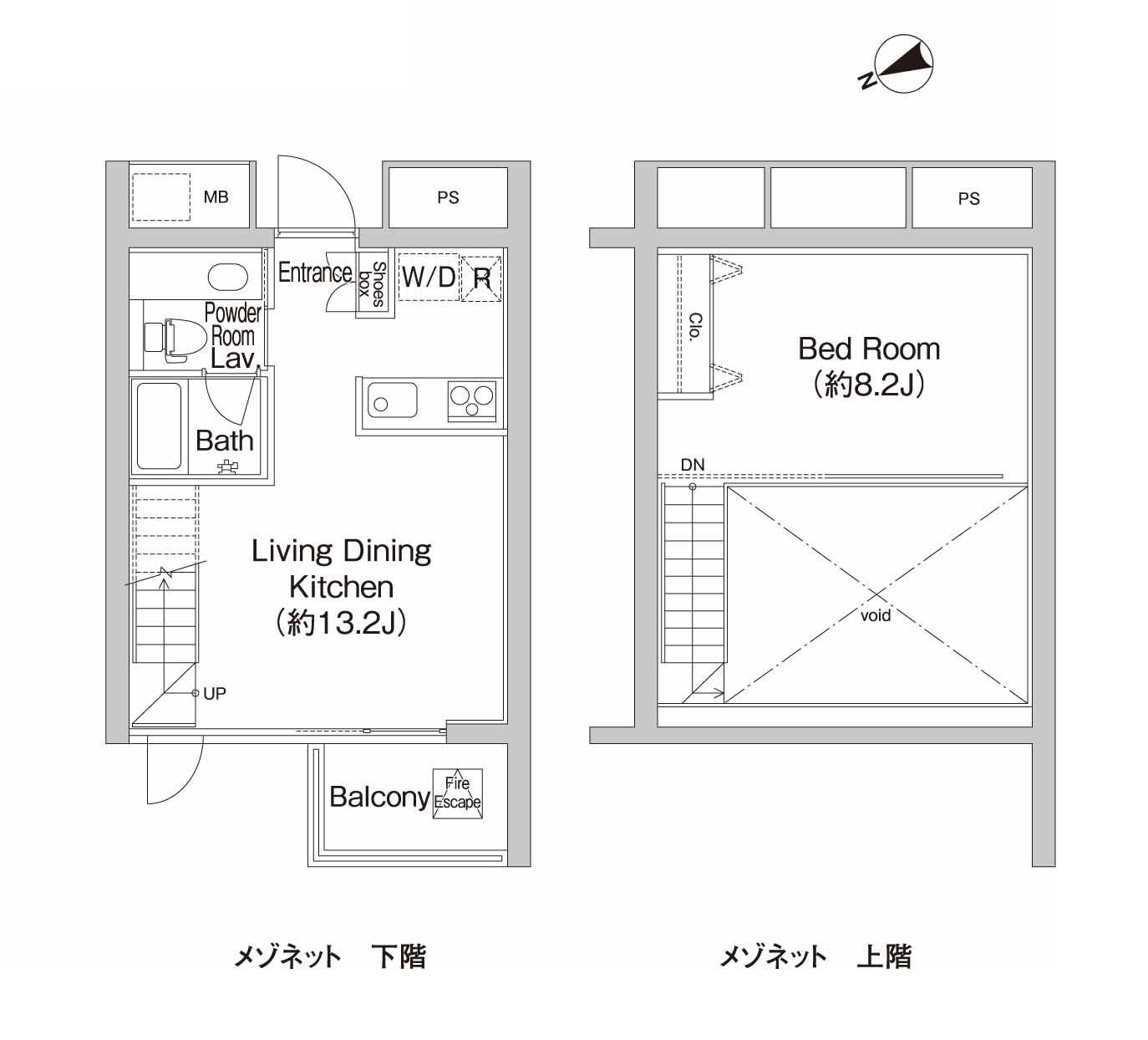プライムアーバン市谷仲之町(1LDK/4階)の間取り写真