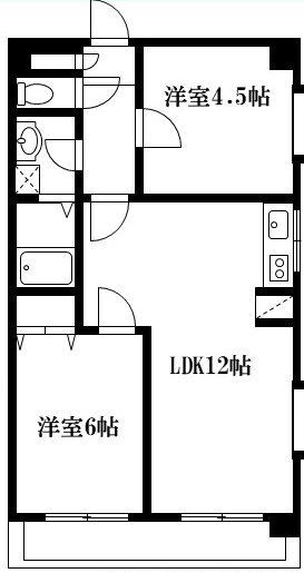 エクセルマンション槙(2LDK/1階)の間取り写真