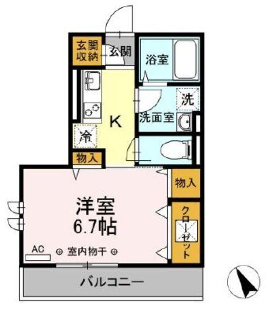 DANIEL(1K/2階)の間取り写真