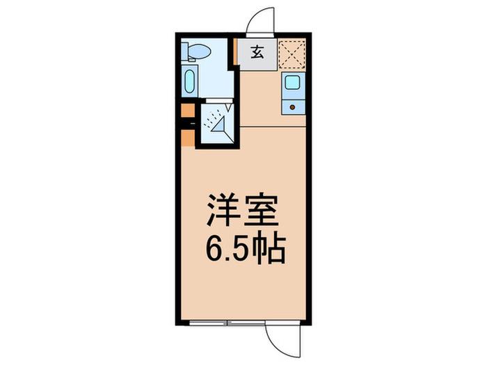 YMフラッツ(ワンルーム/2階)の間取り写真