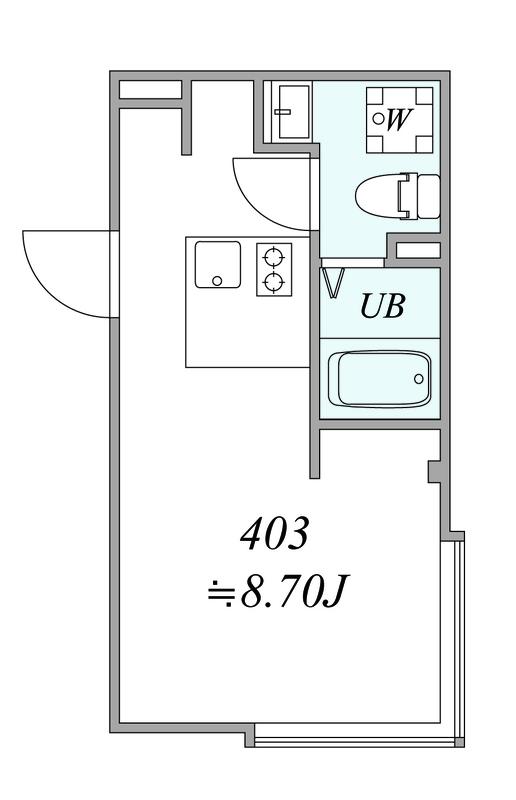 TRIAS185(1DK/4階)の間取り写真