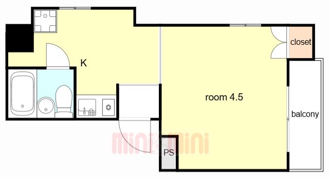 CASA T.M(1K/5階)の間取り写真