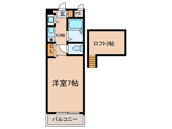 シアンサージュ(1K/2階)の間取り写真