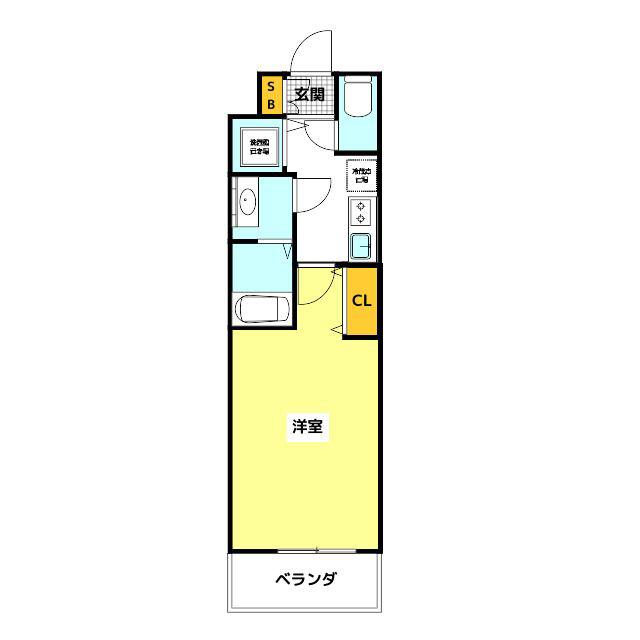 RESIDENCETAKAMIYA(1K/2階)の間取り写真